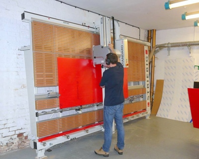 Striebig Vertical Panel saw stars at London sign company