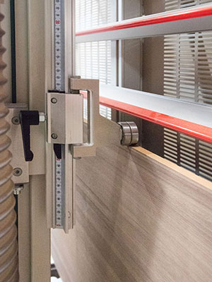 Striebig wall saw in operation at cabinet makers