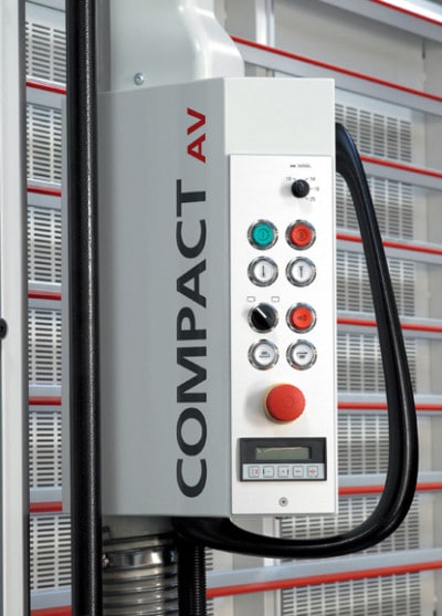 The easy-to-use control panel of the new Compact AV vertical panel saw from Striebig.
